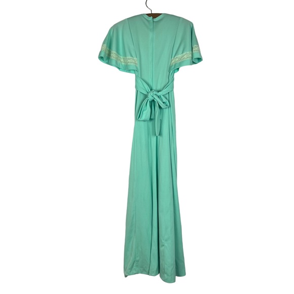 Vintage 1960’s mint green handmade polyester maxi dress XS - Picture 4 of 11